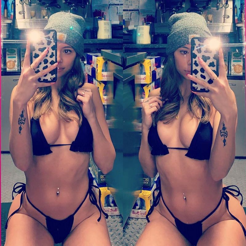 Lovely bikini barista Kayla